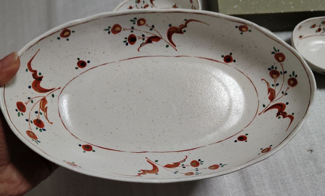 新品　未使用　たち吉 赤絵　 取り鉢揃 橘吉 大皿 小鉢 　　6点　楕円形皿