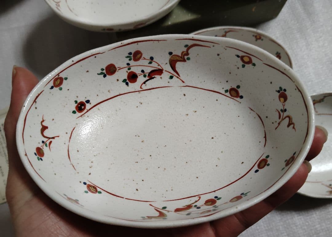 新品　未使用　たち吉 赤絵　 取り鉢揃 橘吉 大皿 小鉢 　　6点　楕円形皿