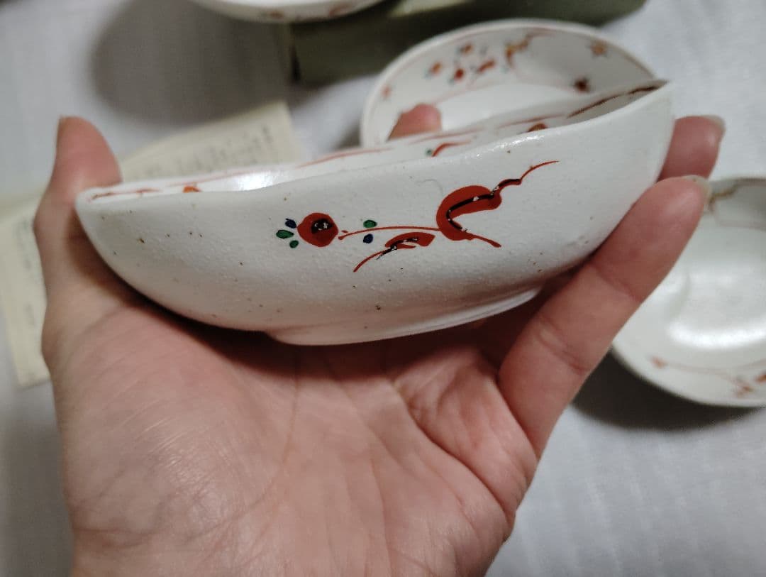 新品　未使用　たち吉 赤絵　 取り鉢揃 橘吉 大皿 小鉢 　　6点　楕円形皿