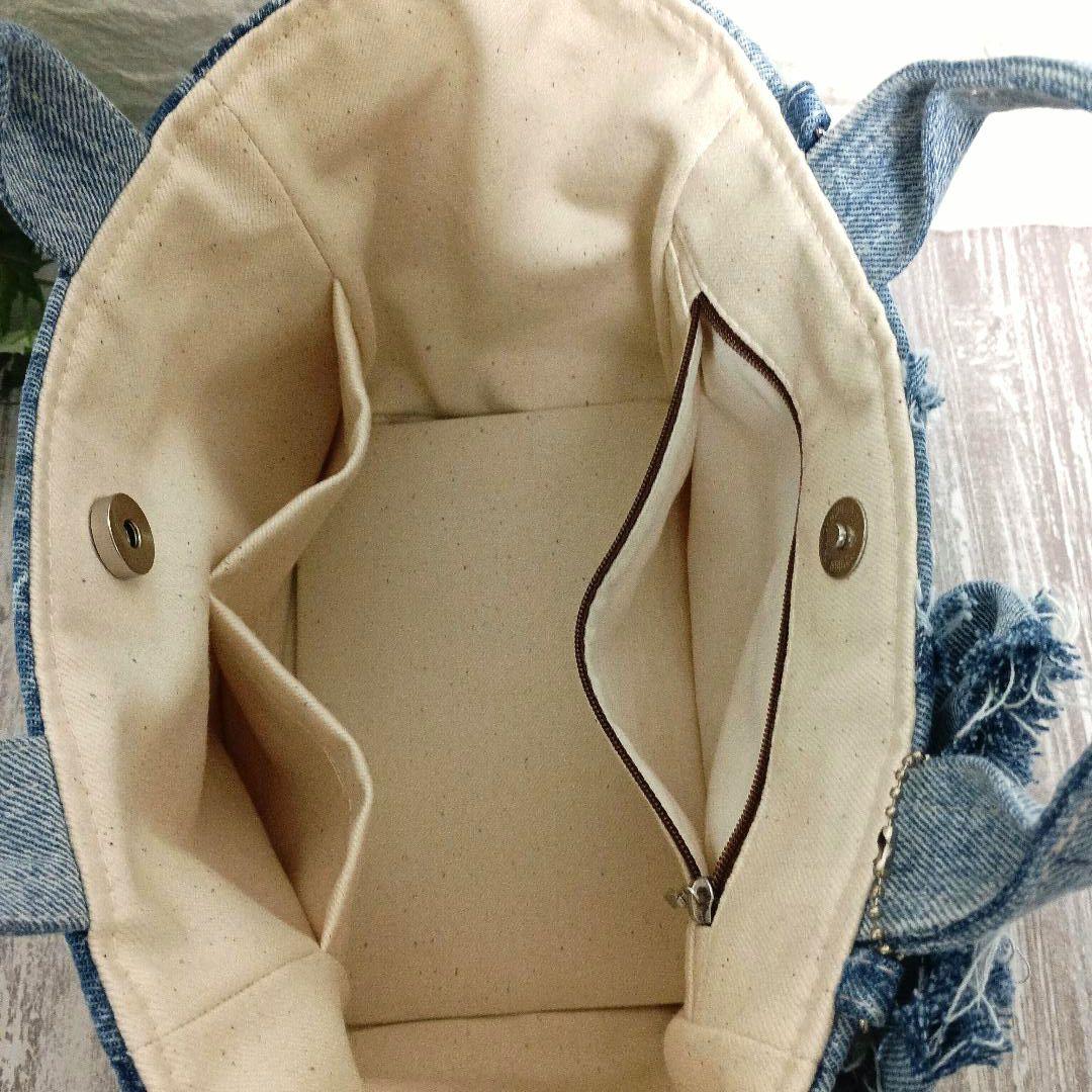 リメイクデニム★フリンジトートバッグ＋ショルダーセット