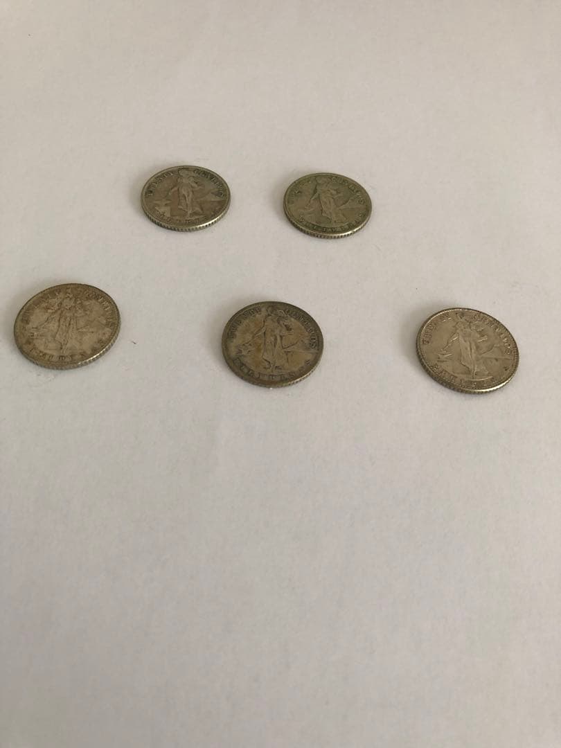 1944年45年フィリピン 20 センタボス  アンビルとハンマーを持つ女性5枚