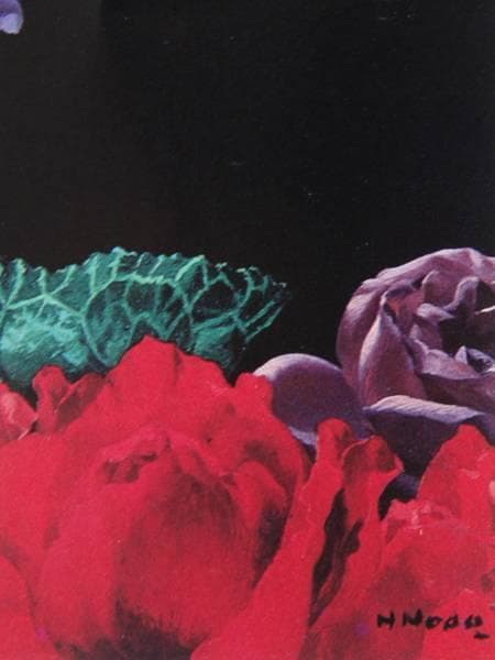 野田弘志、薔薇〈Ⅱ〉、希少画集より、新品額装付