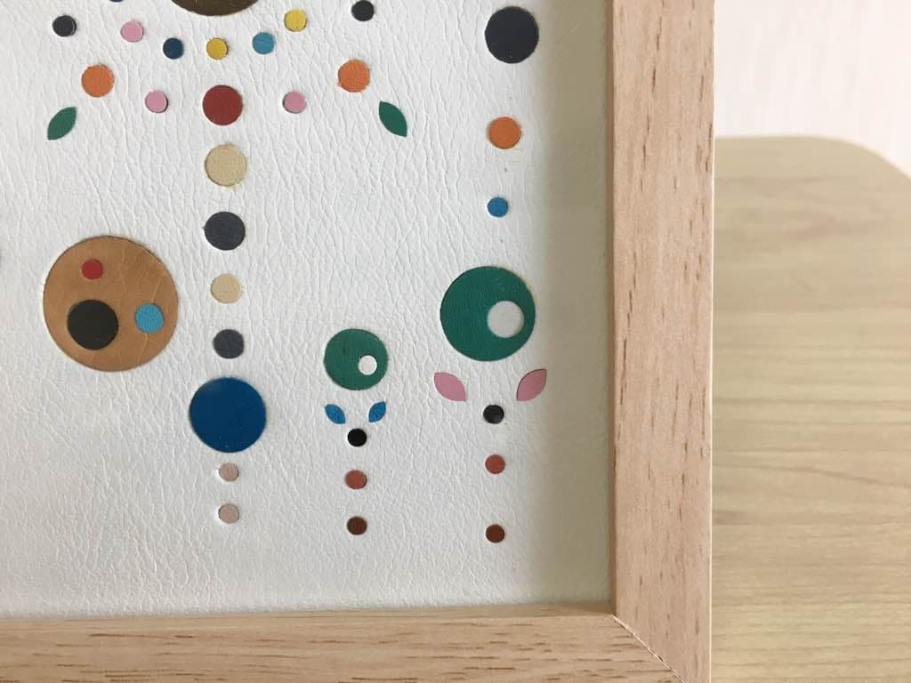 本革の絵画 革絵(かわえ) 「花」