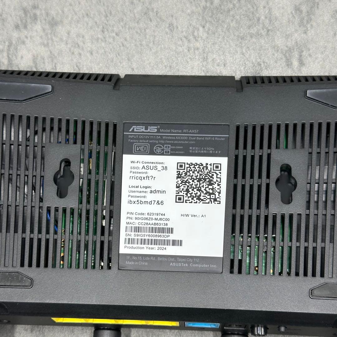 【美品】ASUS RT-AX57 Wi-Fi 6 ルーター