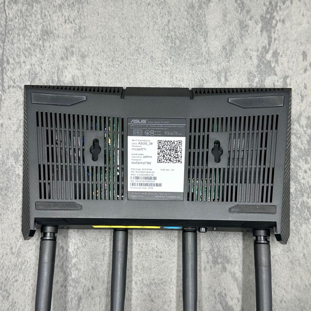 【美品】ASUS RT-AX57 Wi-Fi 6 ルーター