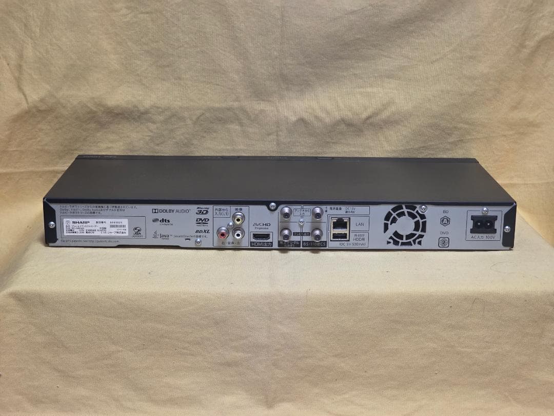 SHARP AQUOS BDレコーダー BD-NW520　2018年製 整備品
