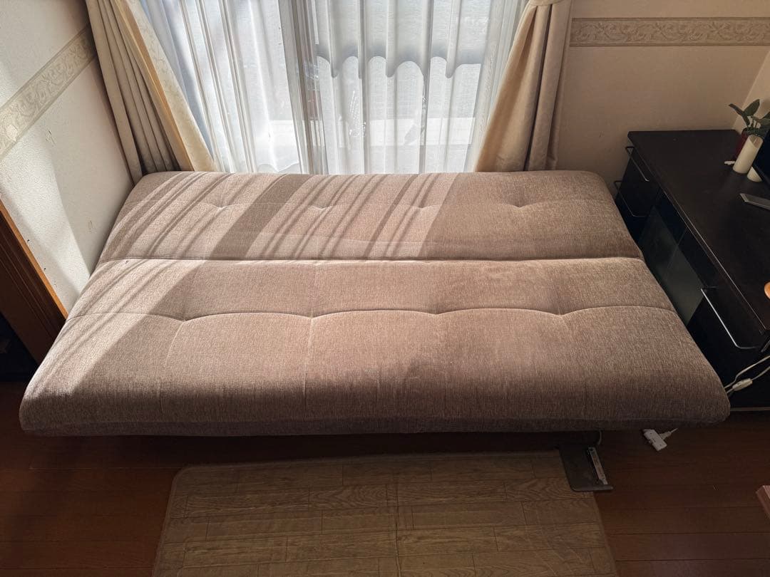 ‼️連休特価✨【東京インテリア】ソファベッド　 グレー クッション2個付