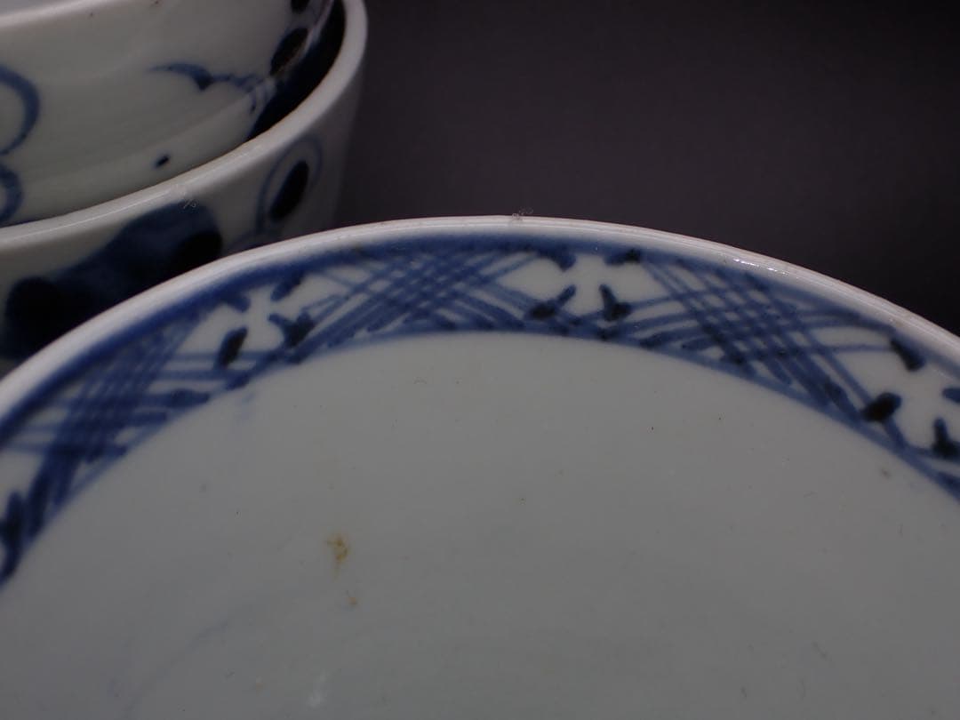 【完品】古伊万里 <まとめて10客> そば猪口 江戸中期 骨董品(青10)