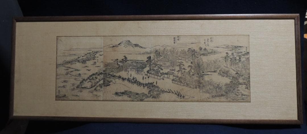 木版画、浮世絵「柳堂勝蓮寺」4枚続き、単色、作者不明＞愛知県、岡崎、親鸞聖人