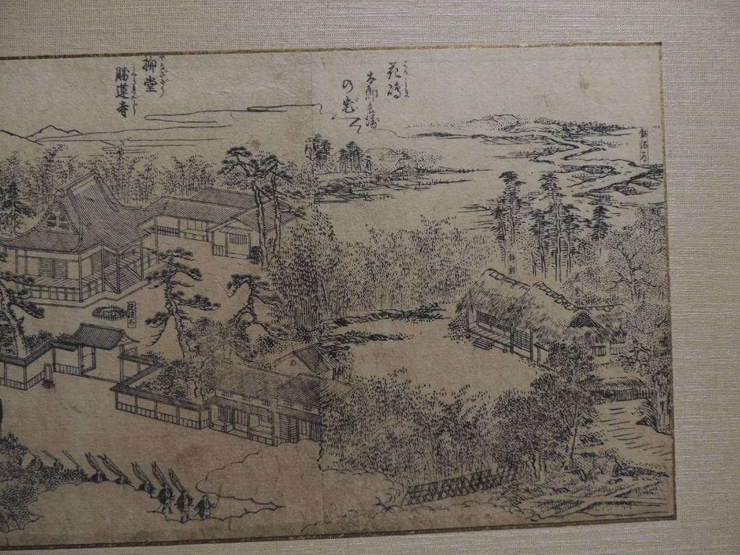 木版画、浮世絵「柳堂勝蓮寺」4枚続き、単色、作者不明＞愛知県、岡崎、親鸞聖人