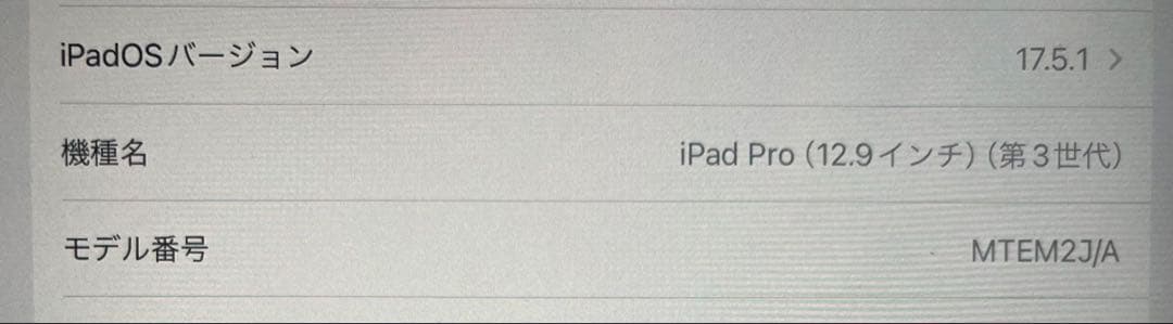 iPad Pro 12.9インチ 第3世代 64GB