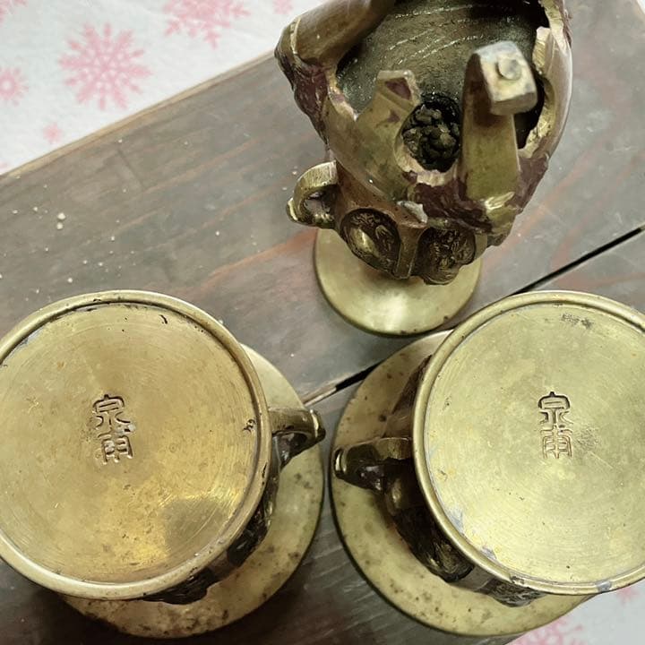 香炉 線香立て　花入 燭台　銅製　仏具 開運 風水 骨董 美術 インテリ昭和5年