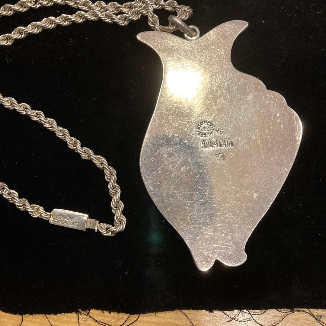 超ビッグ☆ TAXCO ☆ 刻印付シルバー　ターコイズ ペンダント