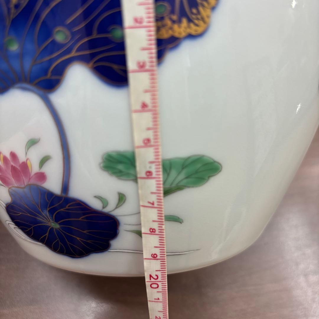 深川製磁 深川製 花瓶 染錦絢爛草花絵 花器 フラワーベース