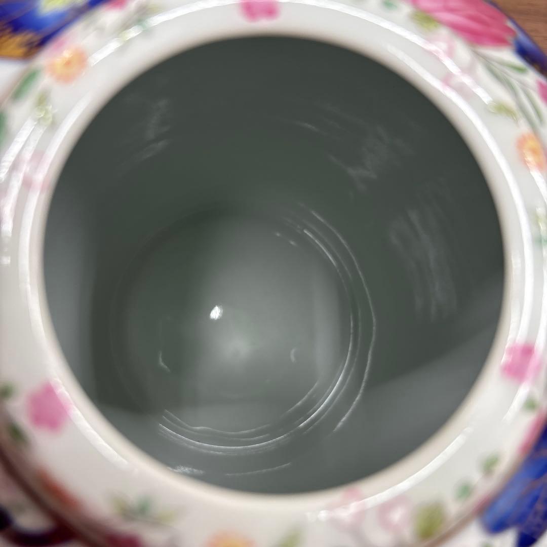 深川製磁 深川製 花瓶 染錦絢爛草花絵 花器 フラワーベース