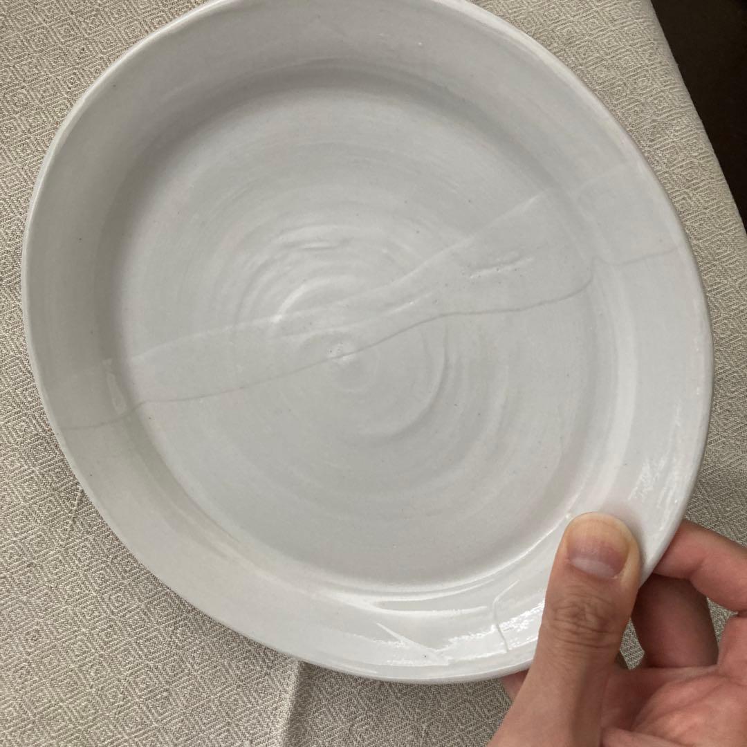 土屋由起子 白釉7寸皿