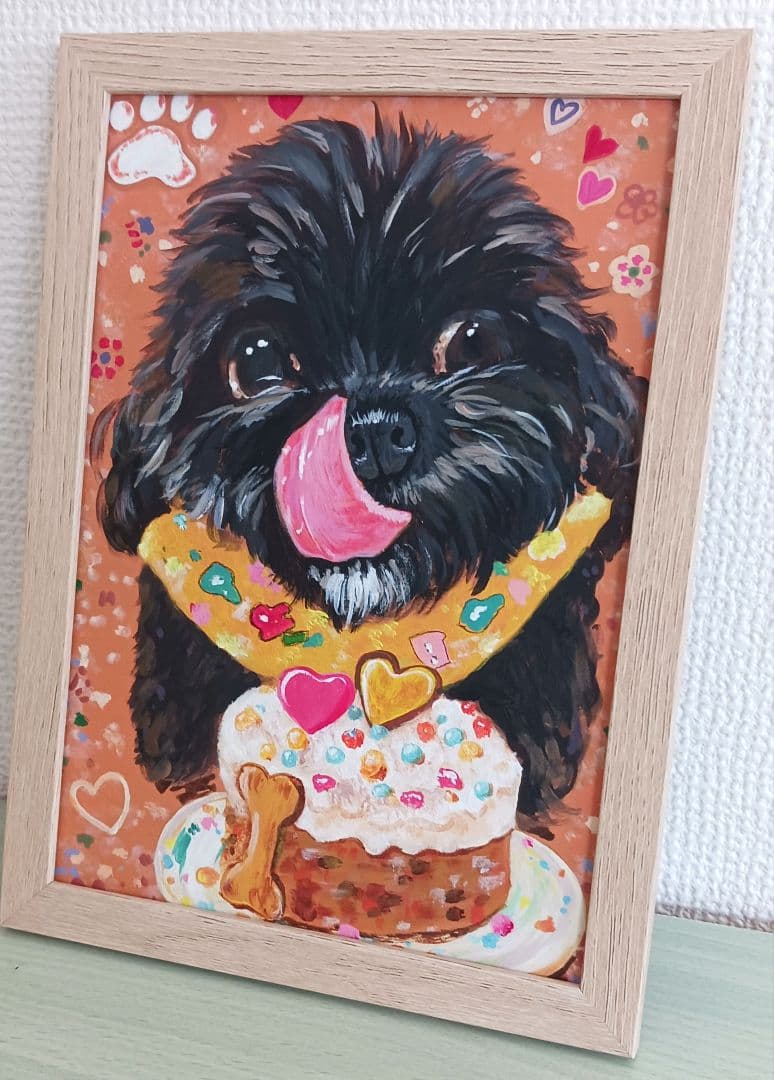 ペット似顔絵　水性ペイント　アクリル画　A5サイズ　インテリア