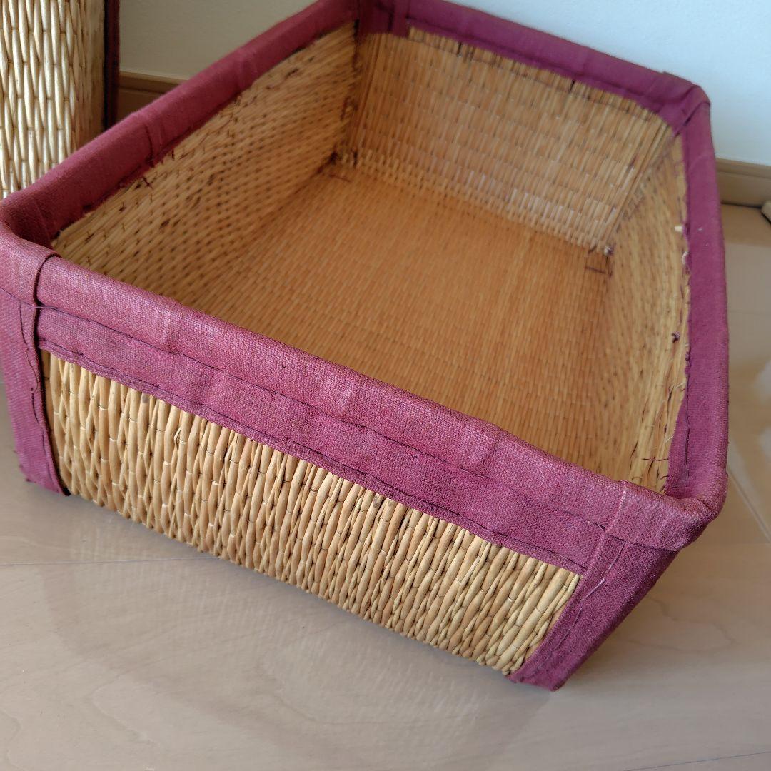 柳行李　昭和レトロ　アンティーク籠　美品