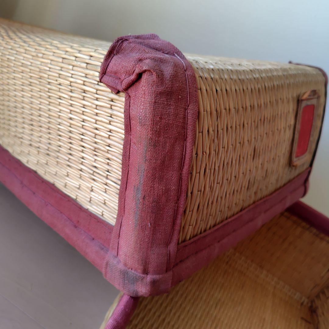 柳行李　昭和レトロ　アンティーク籠　美品