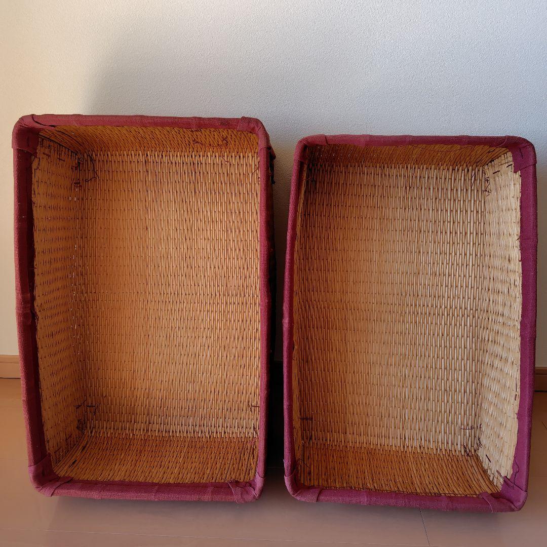 柳行李　昭和レトロ　アンティーク籠　美品