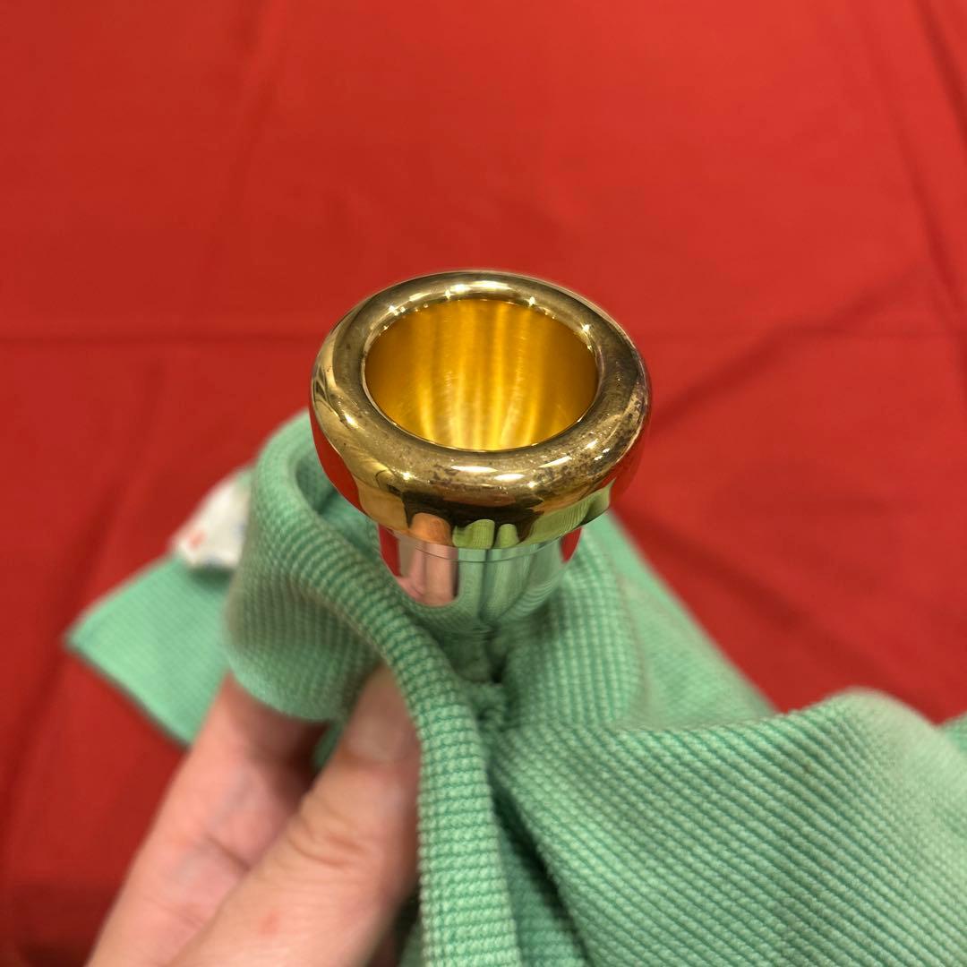 STORK BT5Sトロンボーンマウスピース(太管)カップ、リム金メッキ