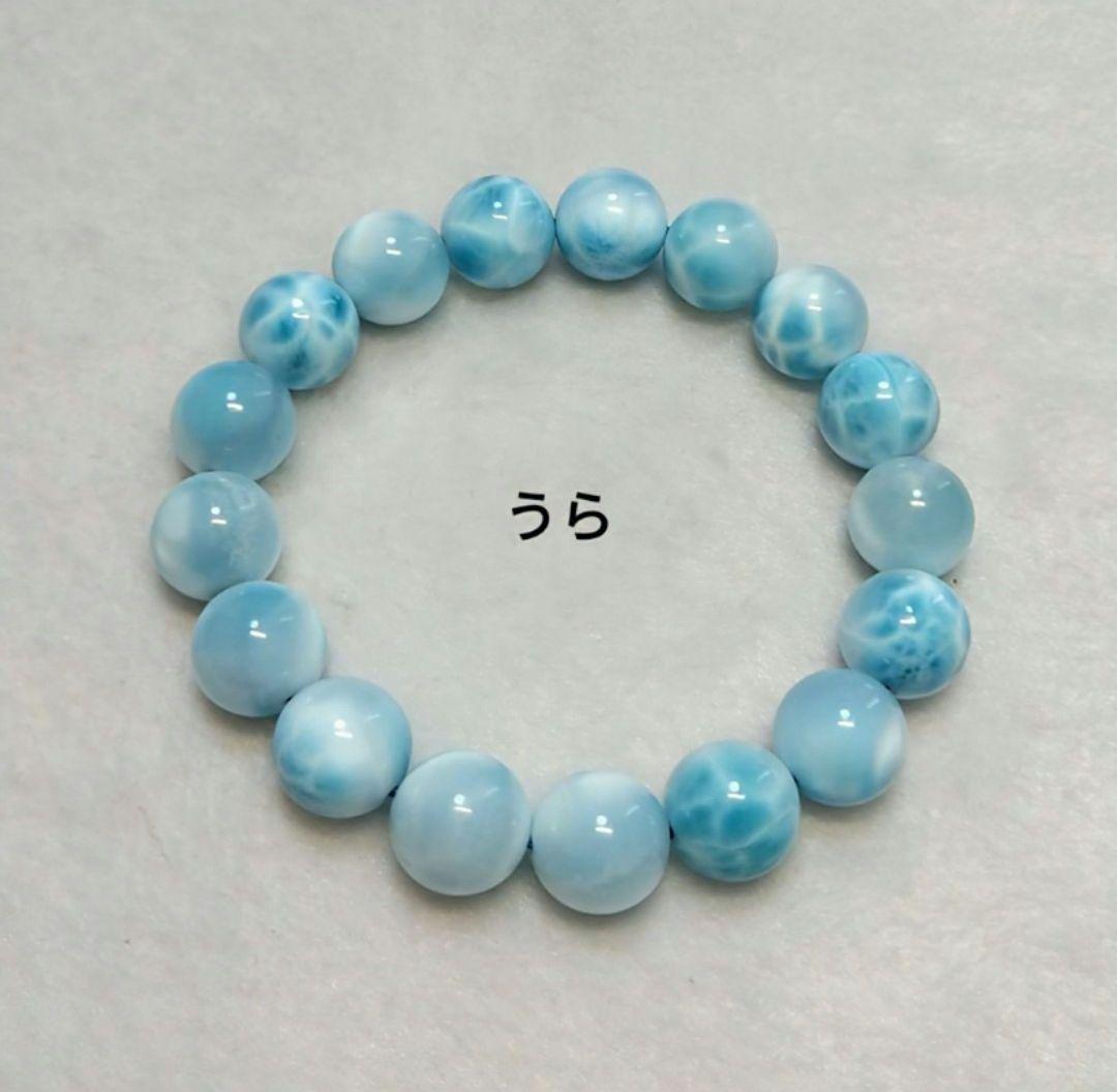 【極上,美品】ラリマー　ブレスレット　ブルーペクトライト　天然　亀模様　平和　夏