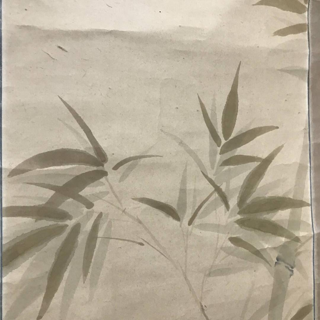 【真作】日本画/日本芸術院会員【森白甫】松喜雀 絹本 掛軸 東京出身