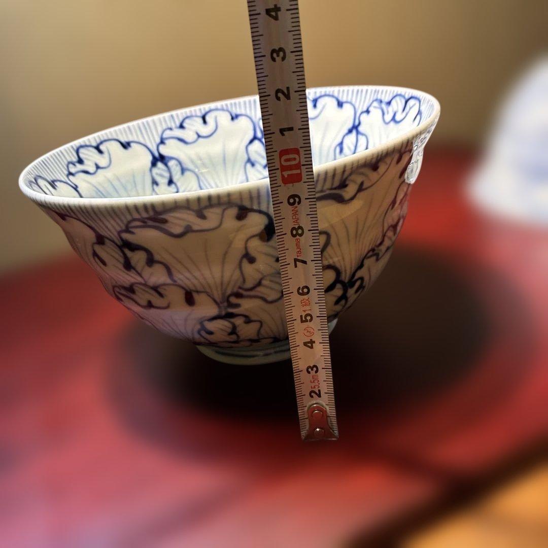 そうた窯　青い花模様 丼 直径約17.5cm