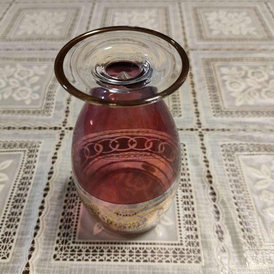 \"未使用\" ボヘミアングラスワインピッチャー＆グラス6客セット、チェコスロバキア