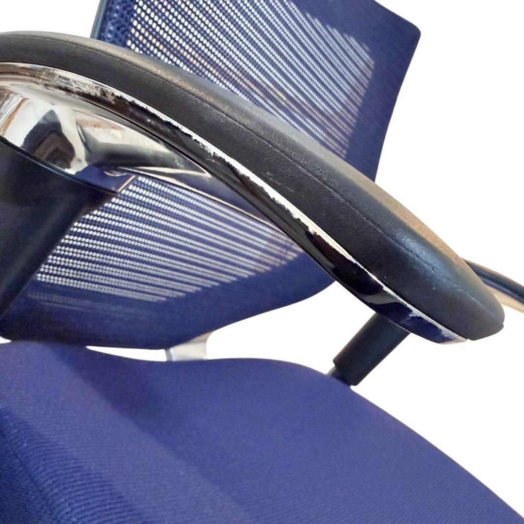 【okamura】オカムラ バロンチェア メッシュ ネイビー 肘付