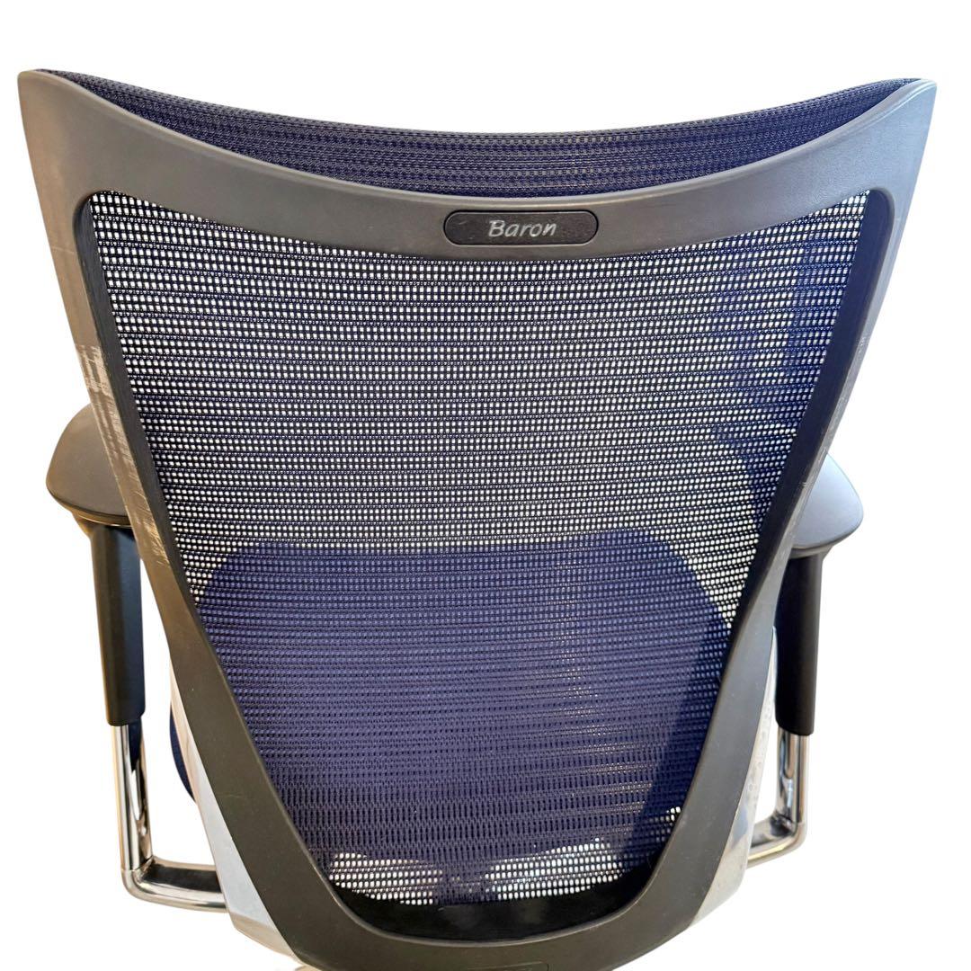 【okamura】オカムラ バロンチェア メッシュ ネイビー 肘付