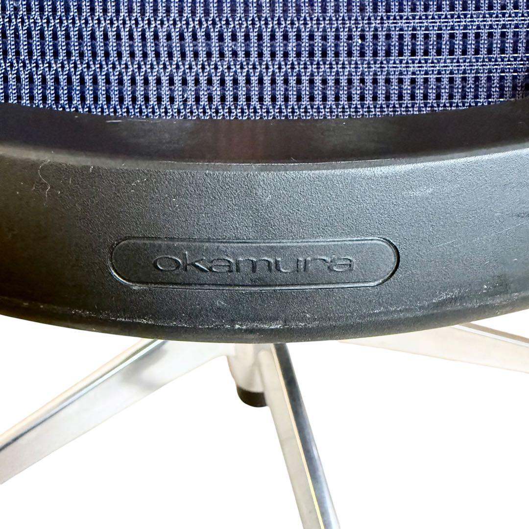 【okamura】オカムラ バロンチェア メッシュ ネイビー 肘付