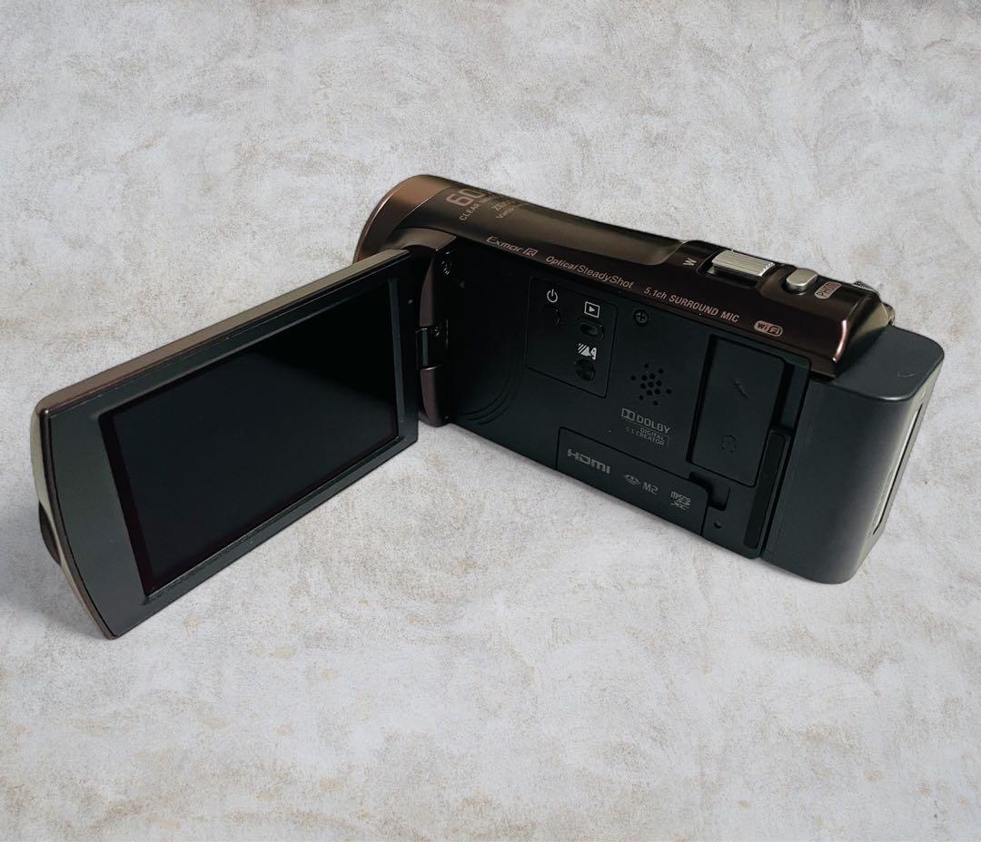 （美品）Sony HDR-CX480 ビデオカメラ 光学30倍 ボルドーブラウン