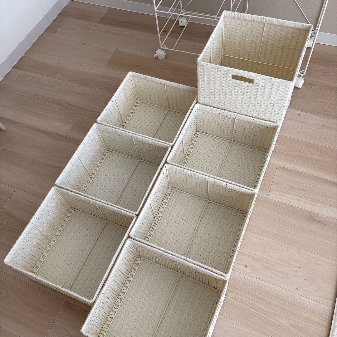 【コーヒー】ランドリーチェスト・ラック　ホワイト