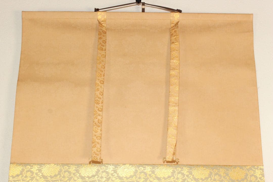 No4989 掛軸　臼井弘陽　「比良泊艇」　絹本着色　共箱/畳箱　山水　送料無料