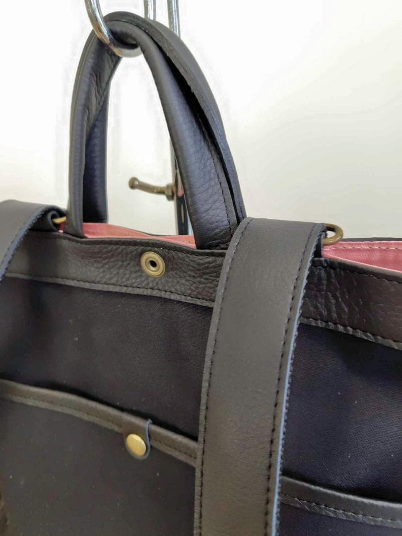 【専用】/2025tambourineタンバリンネイビー×白/牛革A4トー