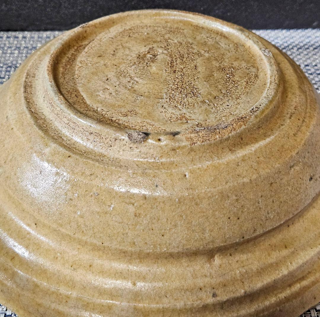 【時代古作品❗】黄瀬戸　胆礬(たんぱん　緑釉　輪線文様　鉢　菓子鉢　茶道具　茶器