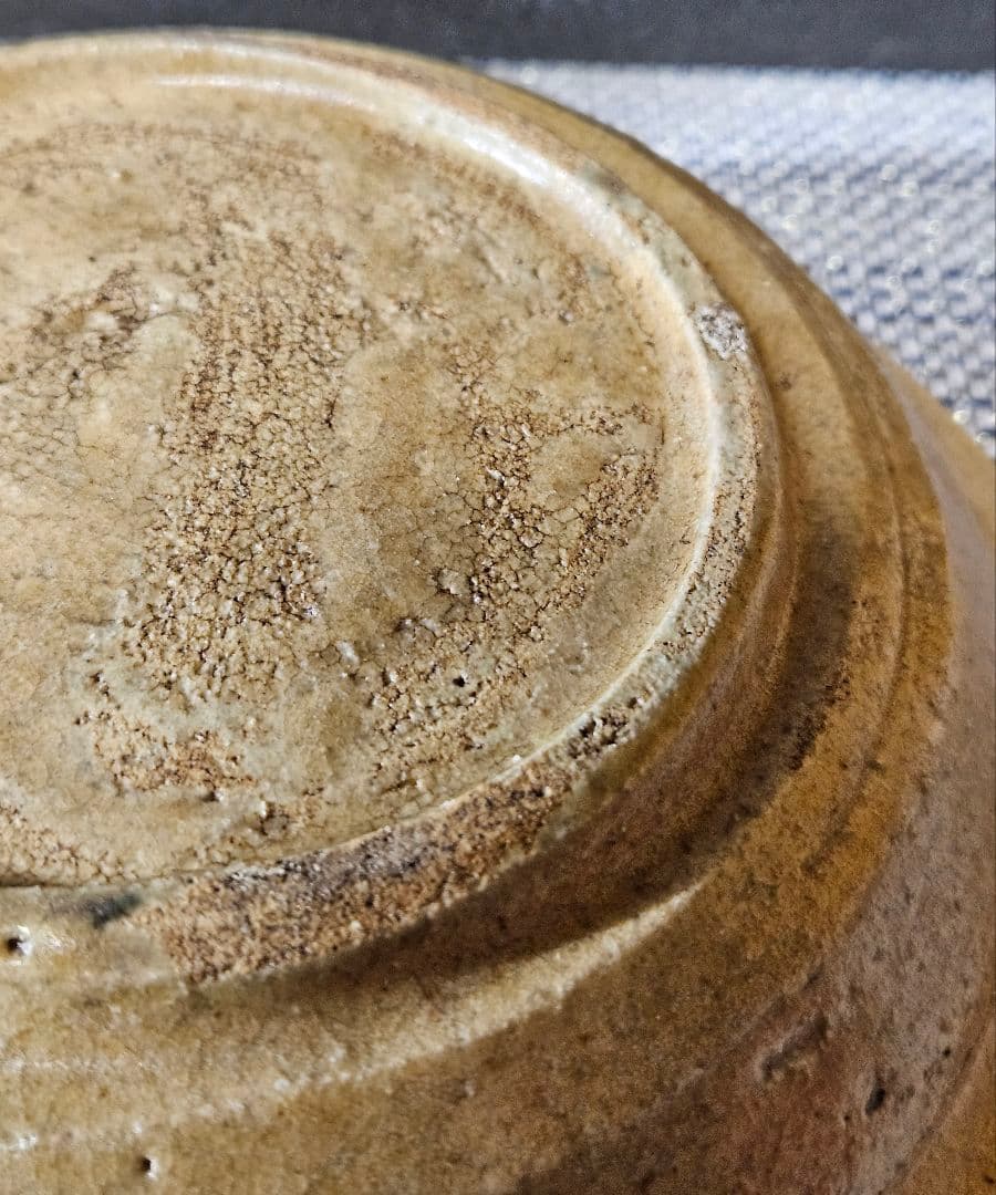 【時代古作品❗】黄瀬戸　胆礬(たんぱん　緑釉　輪線文様　鉢　菓子鉢　茶道具　茶器