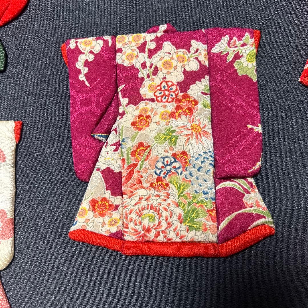 押し絵　ツバキ　着物　ハンドメイド