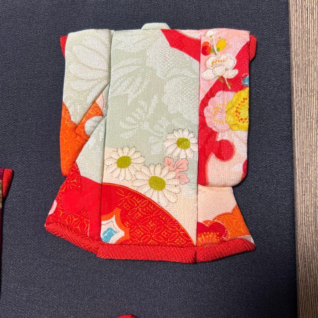 押し絵　ツバキ　着物　ハンドメイド