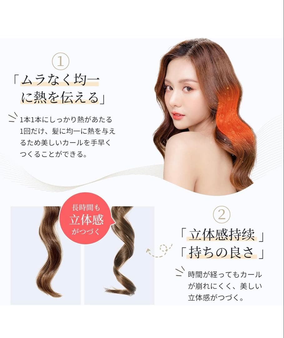 【1度の試し使用のみ】ANLAN オート カールアイロン 32mm 自動巻き