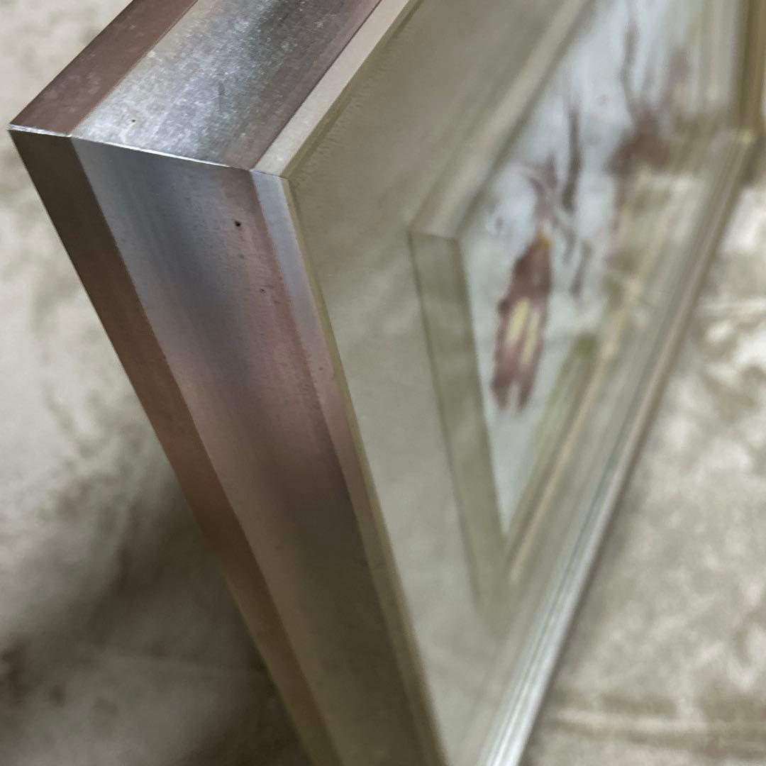 七宝焼　蘭の絵 シルバーフレーム