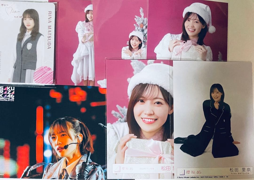 松田里奈 サンタ 直筆 生写真 ウエハース ポストカード