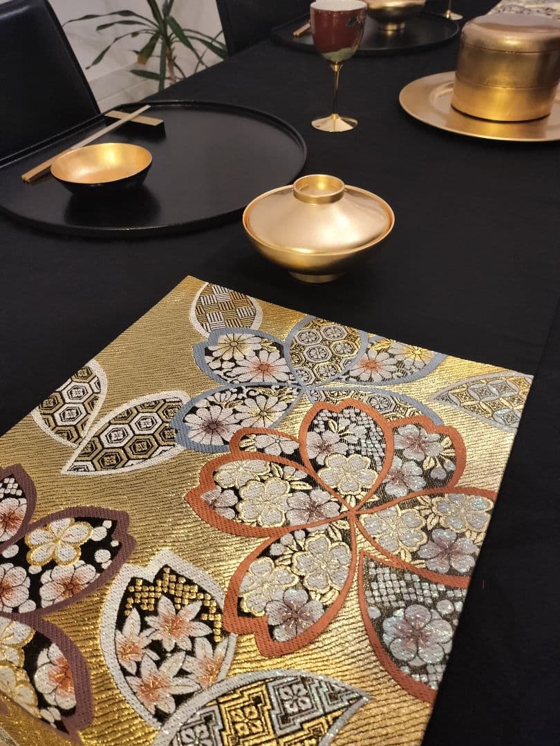 A748高級‼️ひな祭り‼️袋帯テーブルランナー2m19cm