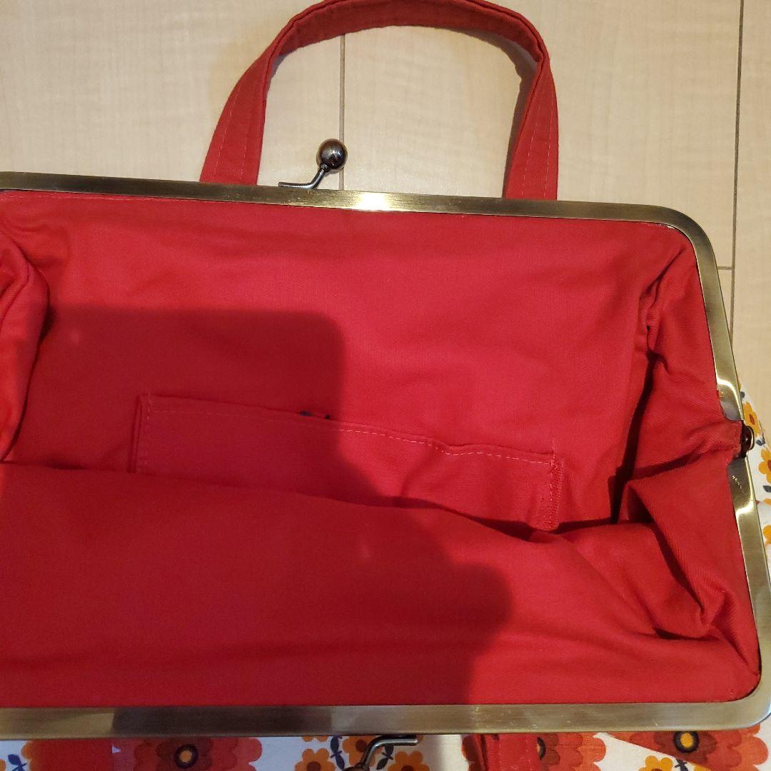 希少！G3ソーイング☆G3SEWING ☆赤がま口バッグ花柄レッド