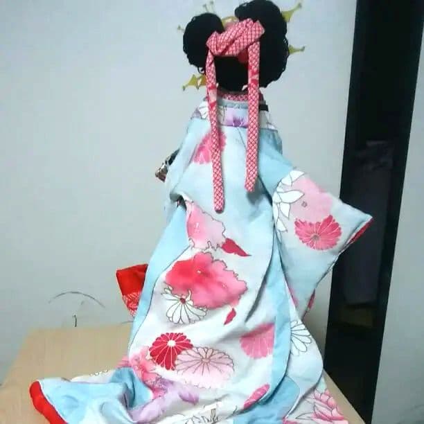 気まぐれ値下げ❗価格戻し有❄1点もの縮緬手作り狐の花魁おいらん❄