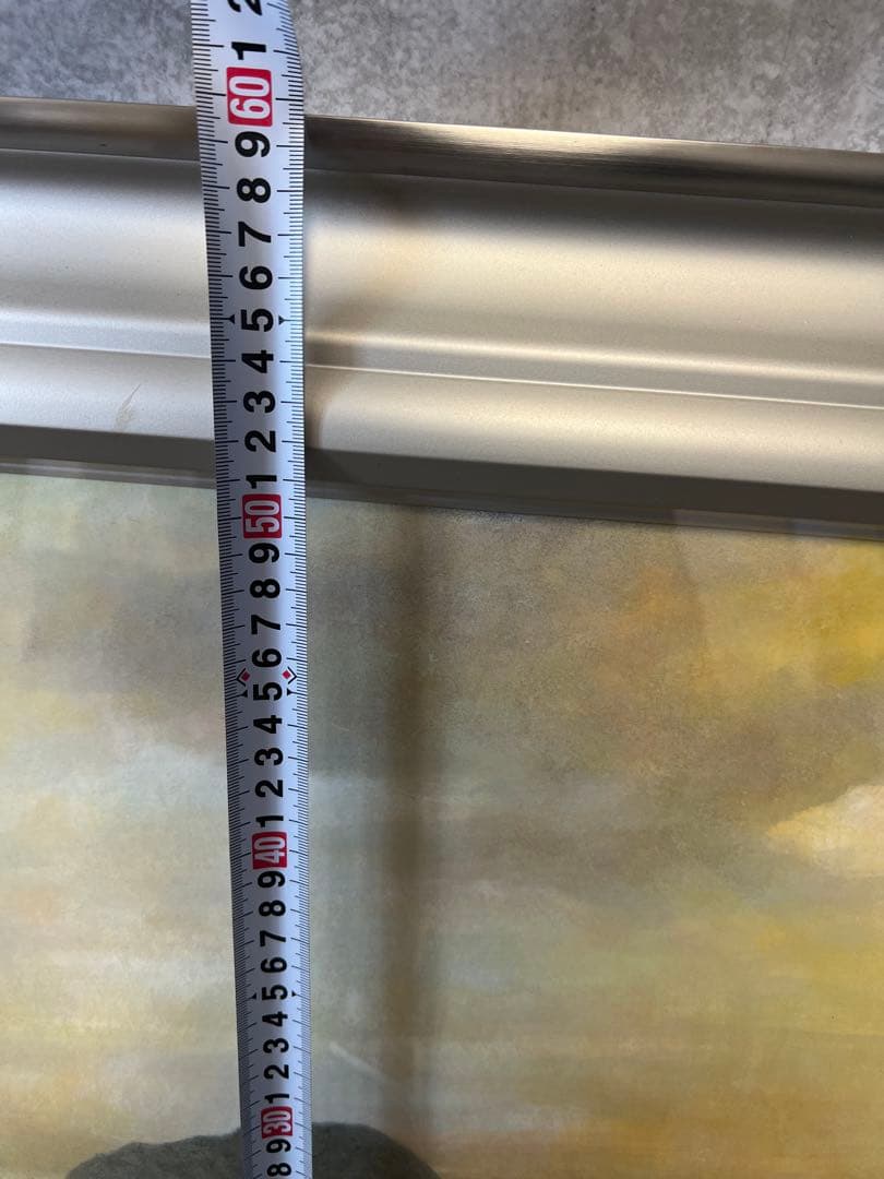 曲子明良 絵画 日本画 「湖北」 風景画 在銘 箱付 希少品