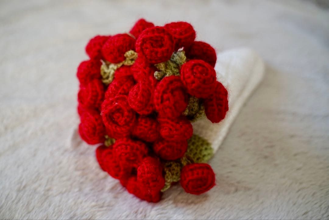 【即購入可】花束ブランケット マルチカバー ランチョンマット かぎ編み ギフト