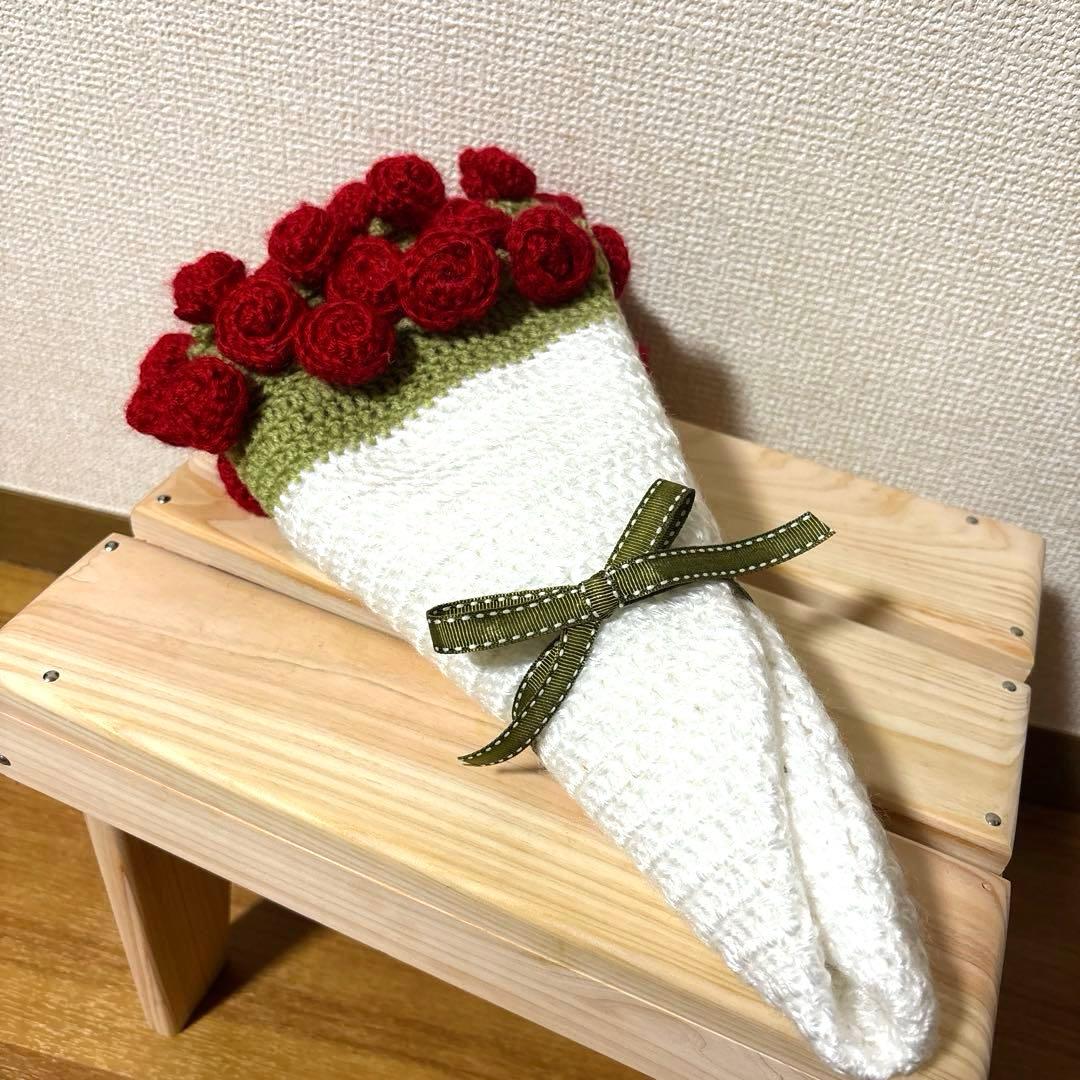【即購入可】花束ブランケット マルチカバー ランチョンマット かぎ編み ギフト