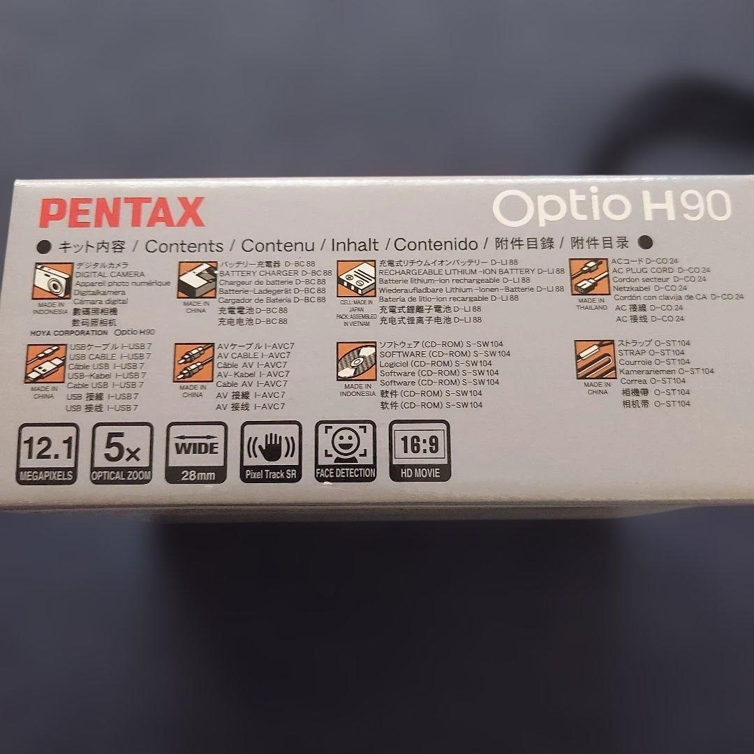 【美品】PENTAX Optio H90 ホワイト シルバーブラック